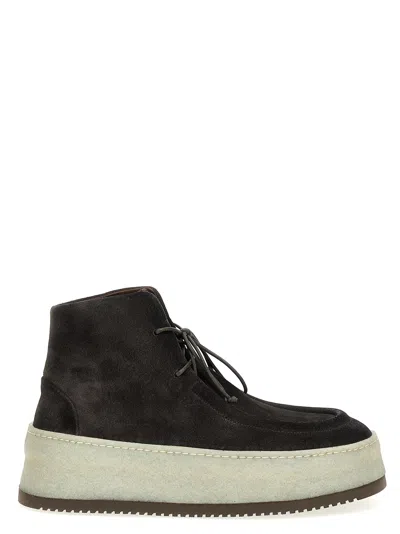 Marsèll Grey Parapana Lace Up Ankle Boots In Mortar