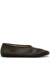 Marsèll Ballet Flats With Leather Upper And Perforated Design In Black