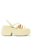 Marsèll Platform Leather Sandals In Yellow