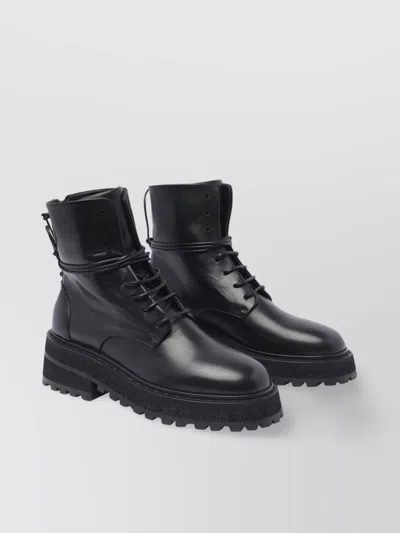 Marsèll Round Toe Chunky Sole Ankle Boots In Black