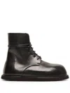 Marsèll Round-toe Leather Boots In Braun