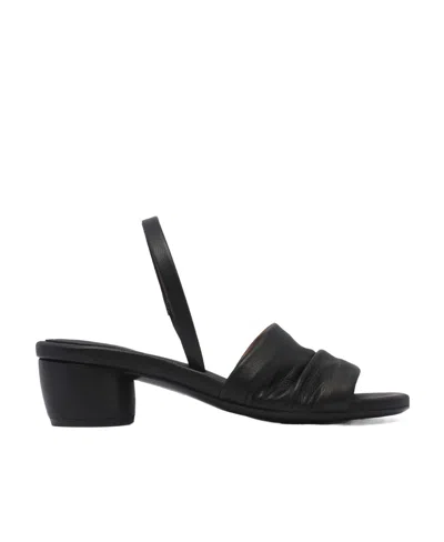 Marsèll Round-toe Leather Slingback Sandals In Black