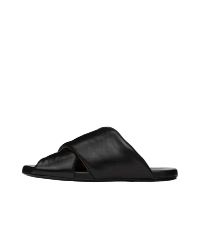 Marsèll Round Toe Slippers In Black