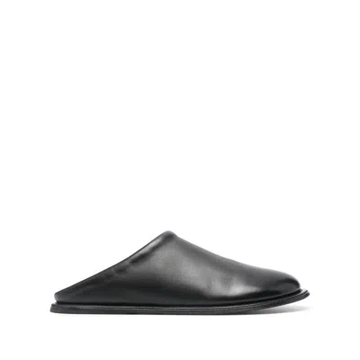 Marsèll Round-toe Leather Slippers In Black