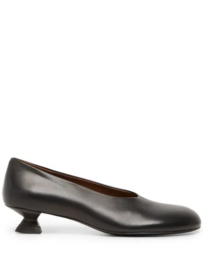 MARSÈLL SCULPTED-HEEL LEATHER PUMPS