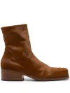 Marsèll Square-toe Ankle Boots In Brown