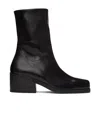 Marsèll Square Toe Leather Ankle Boots In Black