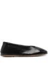 Marsèll Square-toe Leather Ballerina Shores In Black