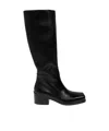 Marsèll Square Toe Leather High Boots In Black