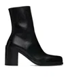 Marsèll Square-toed Zipper Short Boots In Black