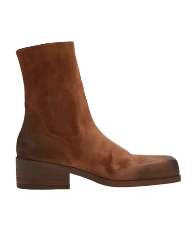 Marsèll Suede Ankle-length Boots In Brown