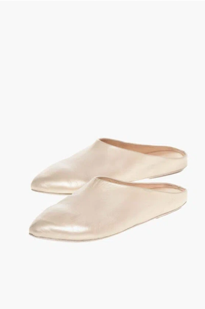 Marsèll Metallic Leather Mules In Neutrals
