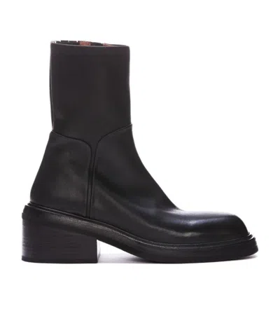 Marsèll Zipped Squared-toe Boots In Black