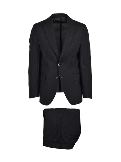Marsēm Black Virgin Wool Polyester Elastane Men Suit