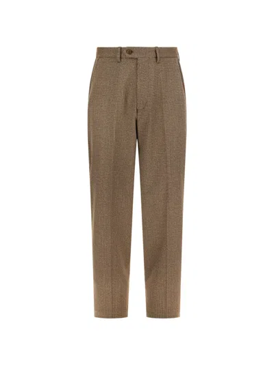 Marsēm Check-pattern Tailored Trousers In Brown
