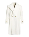 Marsēm Collection Man Coat White Size 34 Polyester, Polyacrylic, Wool In Neutral