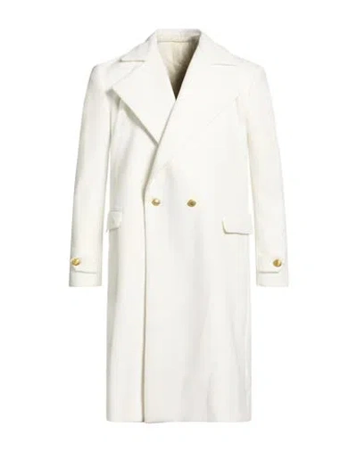 Marsēm Collection Man Coat White Size 34 Polyester, Polyacrylic, Wool In Neutral