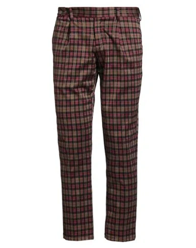 Marsēm Collection Man Pants Garnet Size 34 Linen In Multi