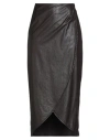 Marsēm Collection Woman Midi Skirt Dark Brown Size 6 Polyurethane In Brown