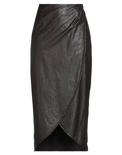 Marsēm Collection Woman Midi Skirt Dark Brown Size 6 Polyurethane