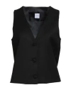 Marsēm Collection Woman Tailored Vest Black Size 8 Polyester, Viscose, Elastane In Multi