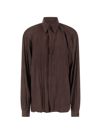 Marsēm Crinkled-effect Shirt In Brown