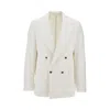 Marsēm Denim Double-breasted Jacket In White