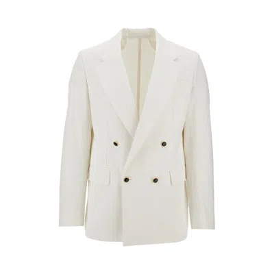 Marsēm Denim Double-breasted Jacket In White