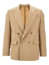 Marsēm Stretch Wool-blend Double-breasted Jacket In Neutrals