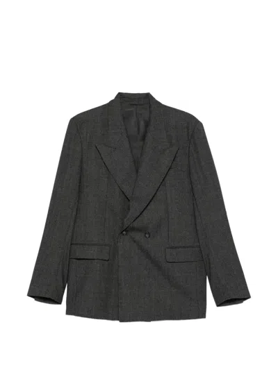 Marsēm Double-breasted Check-pattern Suit In Gray