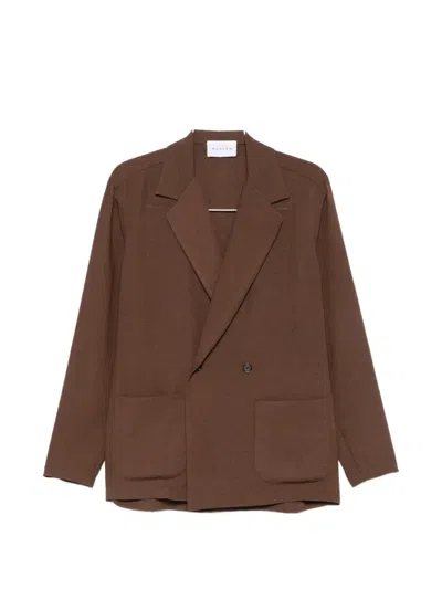 Marsēm Double-breasted Notch-lapel Blazer In Brown