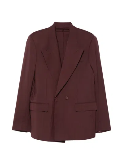 Marsēm Double-breasted Peak-lapel Suit In Burgundy