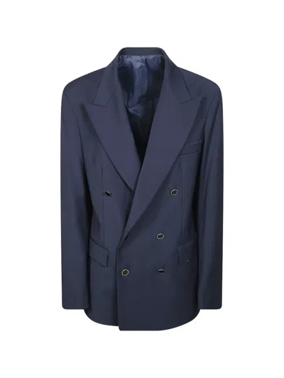 Marsēm Double-breasted Peak-lapels Blazer In Blue