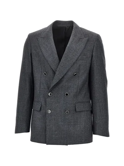 Marsēm Double-breasted Peak-lapels Blazer In Gray