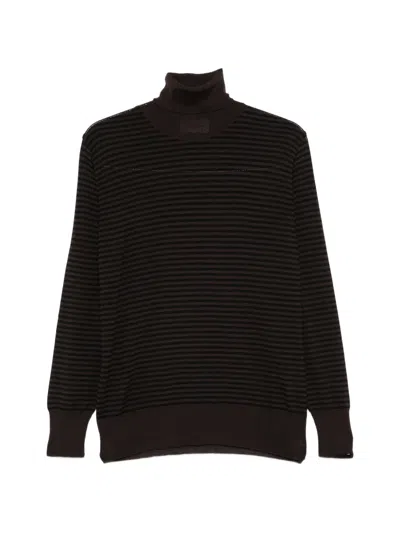 Marsēm Horizontal-stripe Roll-neck Sweater In Black