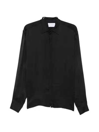 Marsēm Contrast-stitch Long-sleeve Shirt In Black