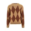 Marsēm Lozenge Argyle Pattern Sweater In Brown