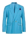 Marsēm Man Blazer Azure Size 44 Polyester, Viscose, Elastane In Blue