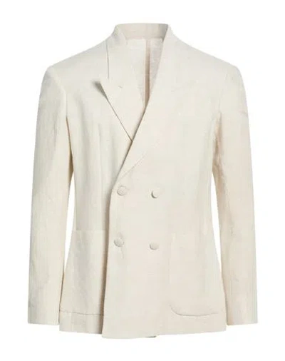 Marsēm Man Blazer Beige Size 40 Linen In White