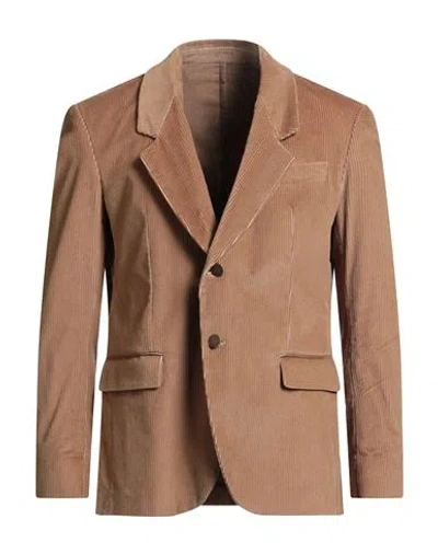 Marsēm Man Blazer Camel Size 40 Cotton, Elastane In Brown