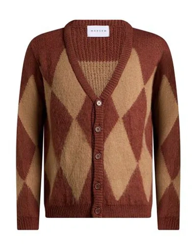 Marsēm Man Cardigan Brick Size Xl Polyacrylic, Mohair Wool, Polyamide, Polyester In Red