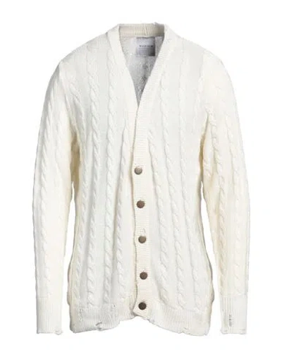 Marsēm Man Cardigan Ivory Size Xxl Cotton, Acrylic In White