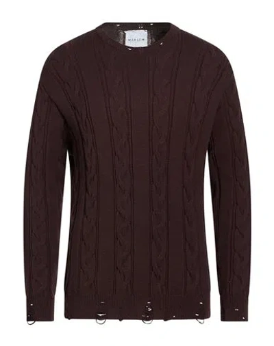 Marsēm Man Sweater Dark Brown Size M Viscose, Polyester