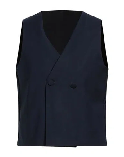 Marsēm Man Tailored Vest Midnight Blue Size 44 Polyester, Viscose, Elastane