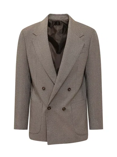 Marsēm Marsem Double-breasted Blazer Jacket With Four-button Front And Utility Pockets In Vu