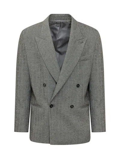 Marsēm Marsem Double-breasted Four-button Blazer Jacket In Grigio Medio
