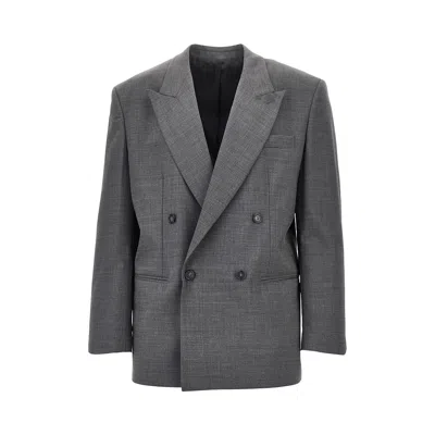 Marsēm Marsem Wool-blend Double-breasted Jacket In Gray