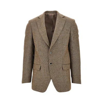 Marsēm Marsem Wool-blend Single-breasted Jacket In Brown