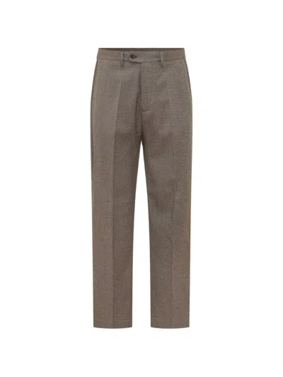 Marsēm Micro-check Tailored Pants In Brown