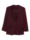 Marsēm Notched-lapel Single-breasted Blazer In Burgundy